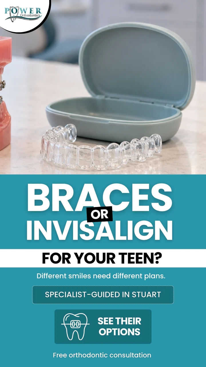 Power Orthodontics selected campaign creative: braces and Invisalign