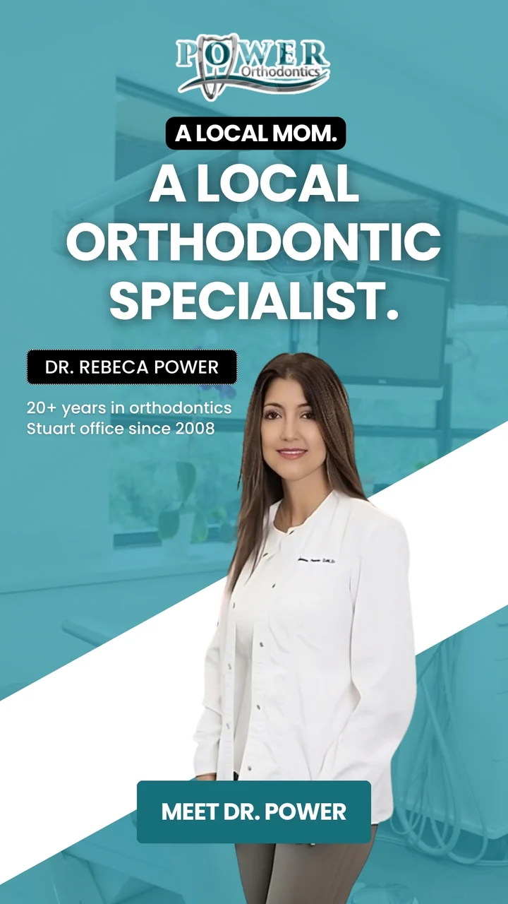 Power Orthodontics selected campaign creative: a local mom and specialist